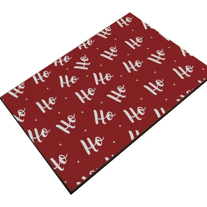 Carpete Tapete Capacho Para Entr Ho Ho Ho Feliz Natal Vermel