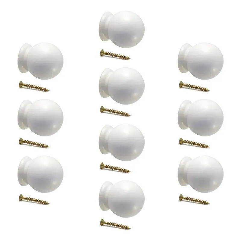 3x 10 Puxador Bolinha Branca Grande Comoda Guarda Roupas Móv
