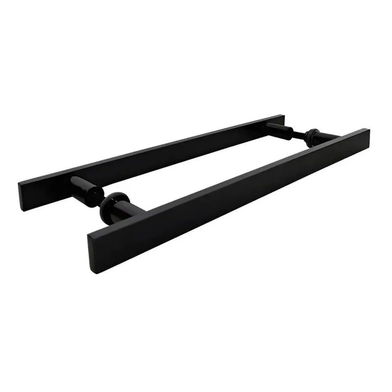 Puxador Duplo 30 Cm - 1 Preto Fosco - Porta Madeira/vidro