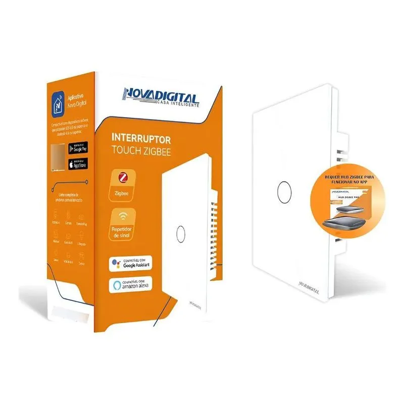Interruptor Inteligente Novadigital 1 Tecla Zigbee 1 Botão 1