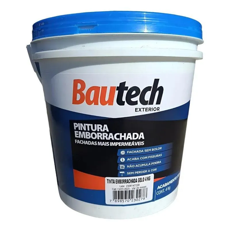 Ultra Pintura Emborrachada Bautech 4kg Cores Cor Platina