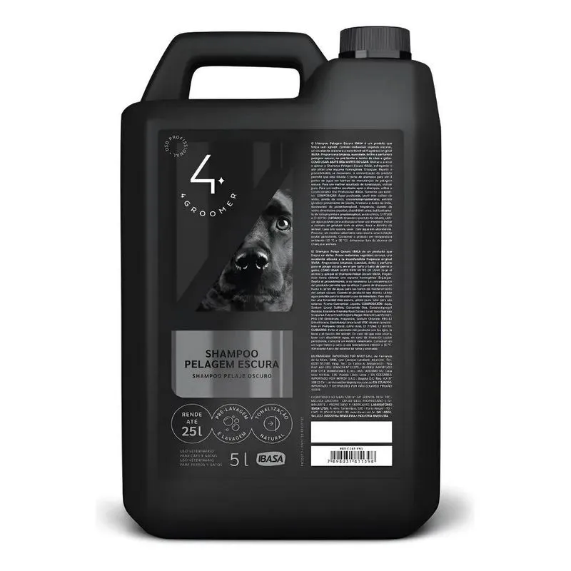 Shampoo Para Cães E Gatos Pelos Escuros 5l Ibasa Fragrância