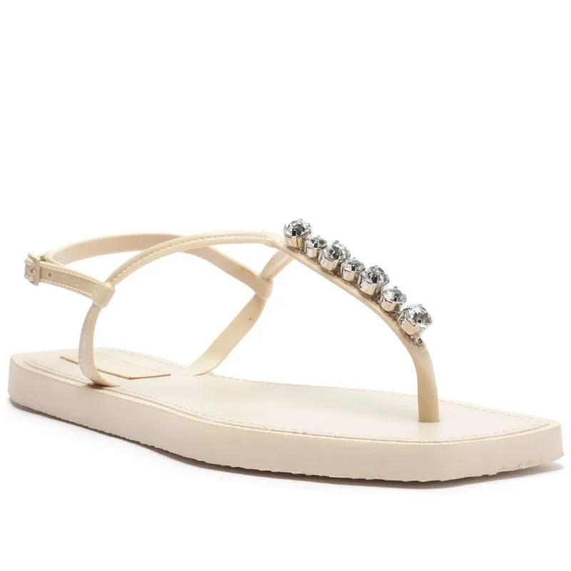 Sandália Rasteira Off-White Injetada Pedras 19027 Brizza GASPEA INJE - PANACOTA JE - 35/6