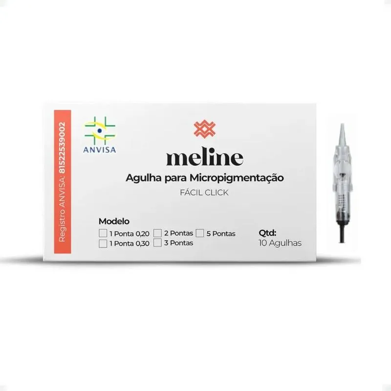 Kit 10 Agulhas Meline Fácil Click Easy Rápido Com Anvisa