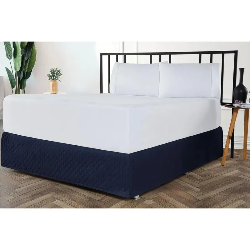 Saia Box Solteiro Matelasse Ultrassonico V Azul-marinho