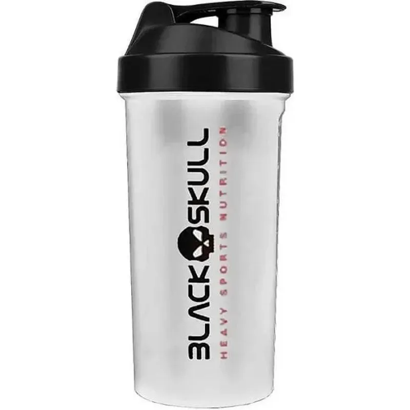 5x Coqueteleira Transparente 600ml Black Skull Simples Shake