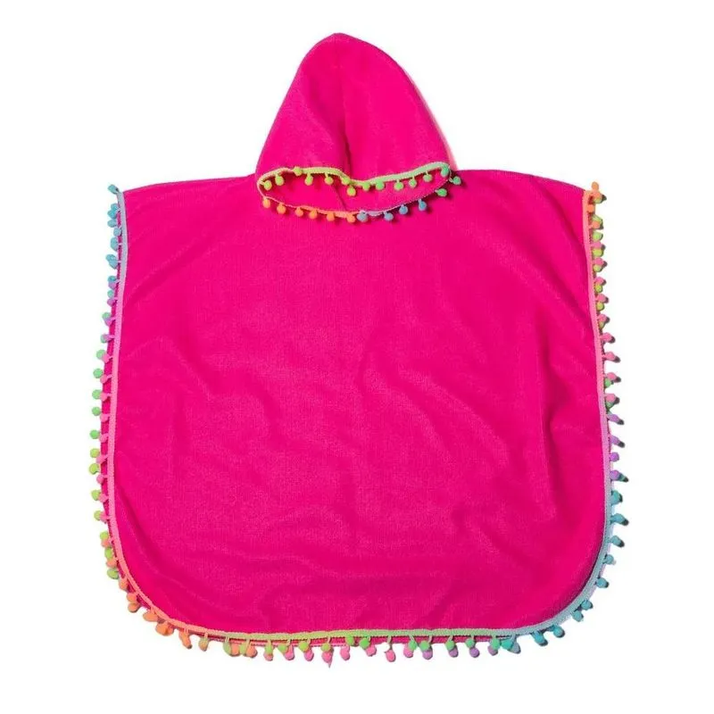 5x Toalha Com Capuz Infantil Poncho Piscina Praia Natação Ba