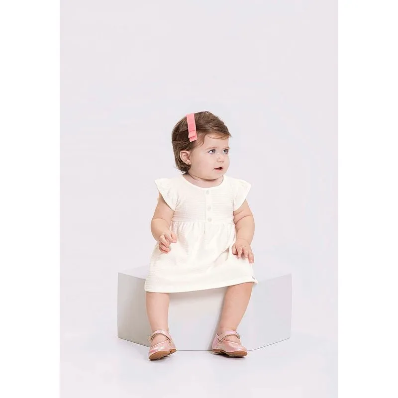 Vestido Infantil Malha Texturizada Alakazoo
