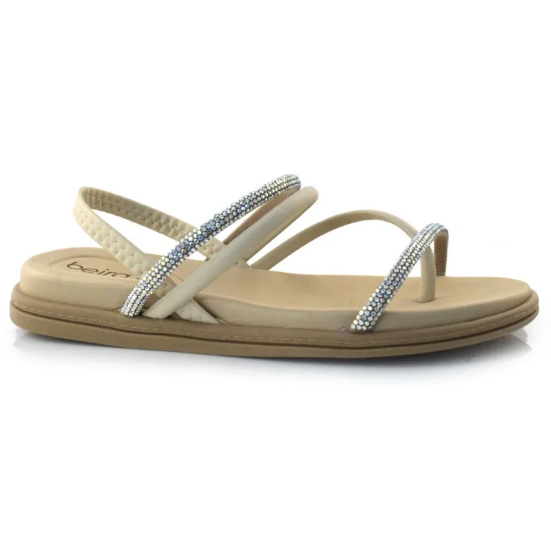 Sandália Rasteira Feminina Beira Rio Off White 8513.100.26756 34