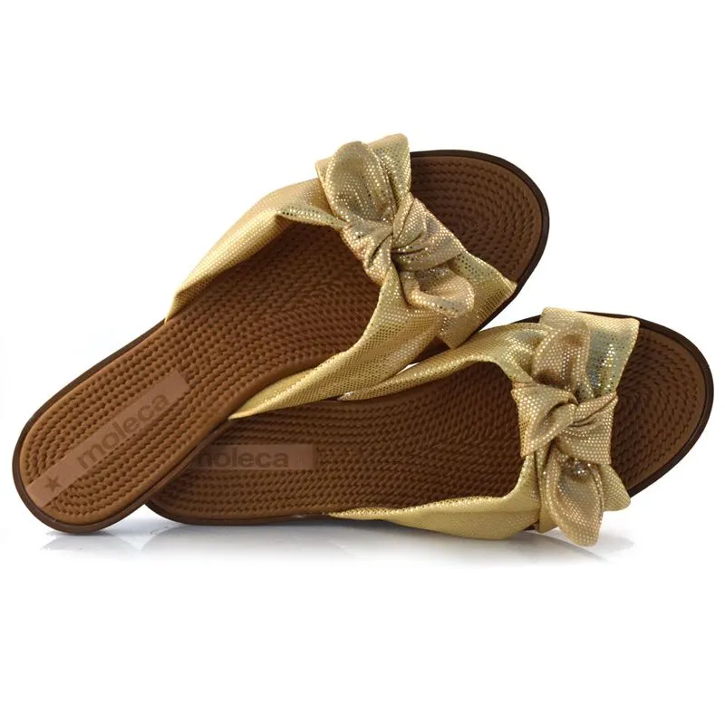 Sandália Rasteira Feminina Moleca Dourado 5297.456.27094 39