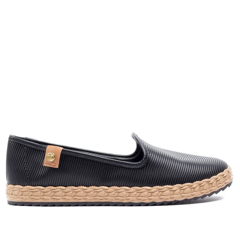 Sapatilha Feminina Moleca Napa Canelado Preto - 37