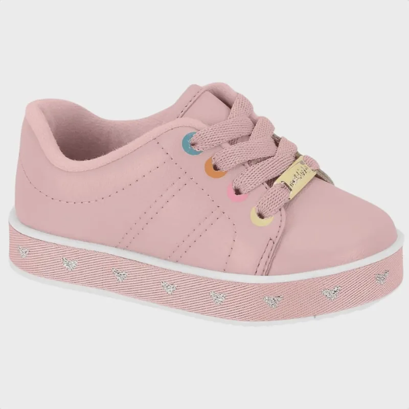 Tênis Infantil Molekinha Casual Turim Corações Rosa