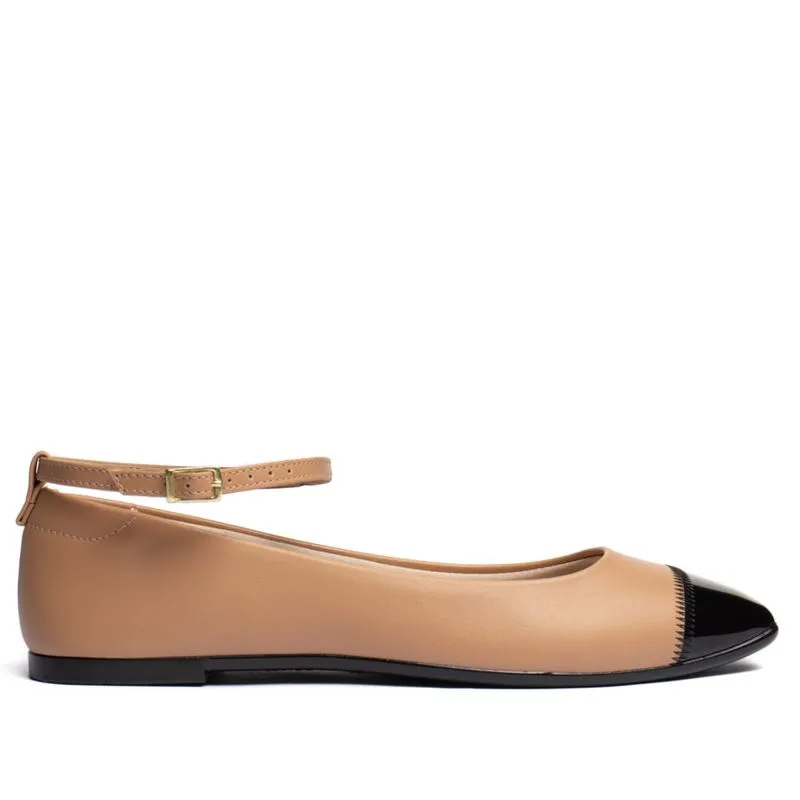 Sapatilha Feminina Moleca Bicolor Nude/preto - 37