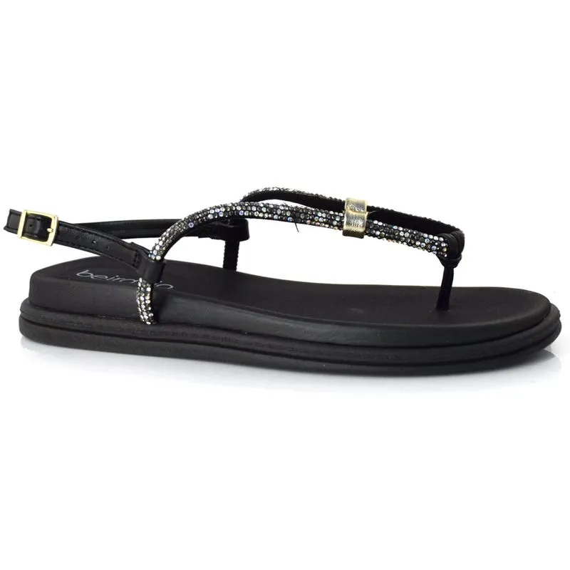 Sandália Flat Feminina Beira Rio Preto 8513.109.27079 40
