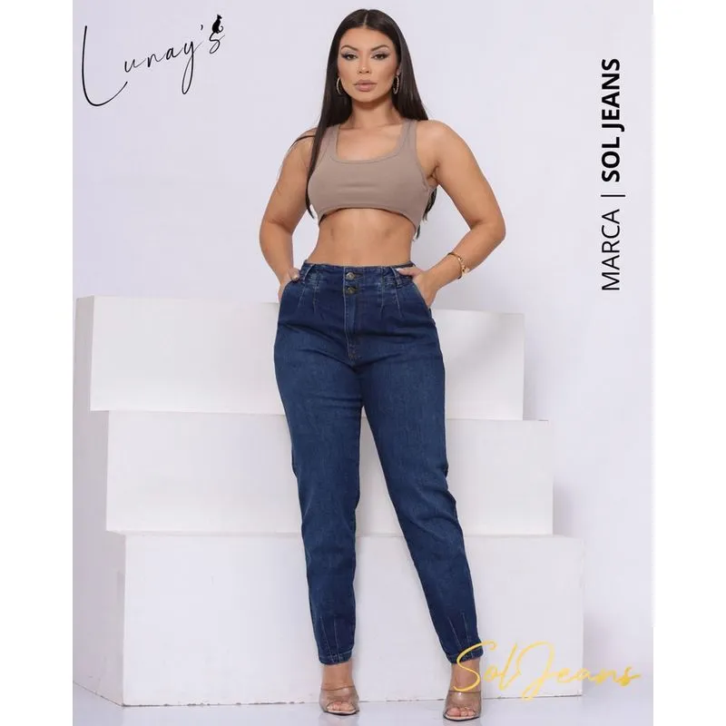 Calça Mom Cintura Alta Sol Jeans L356