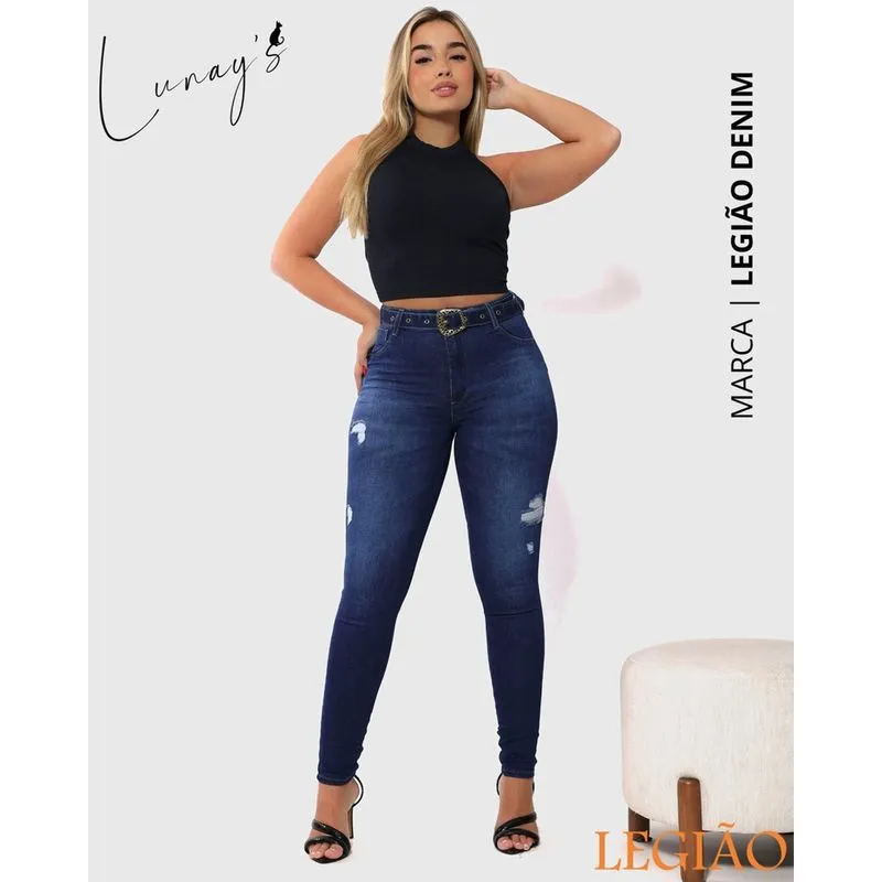 Calça Skinny Cintura Alta Levanta Bumbum Legião by Ri19 L095