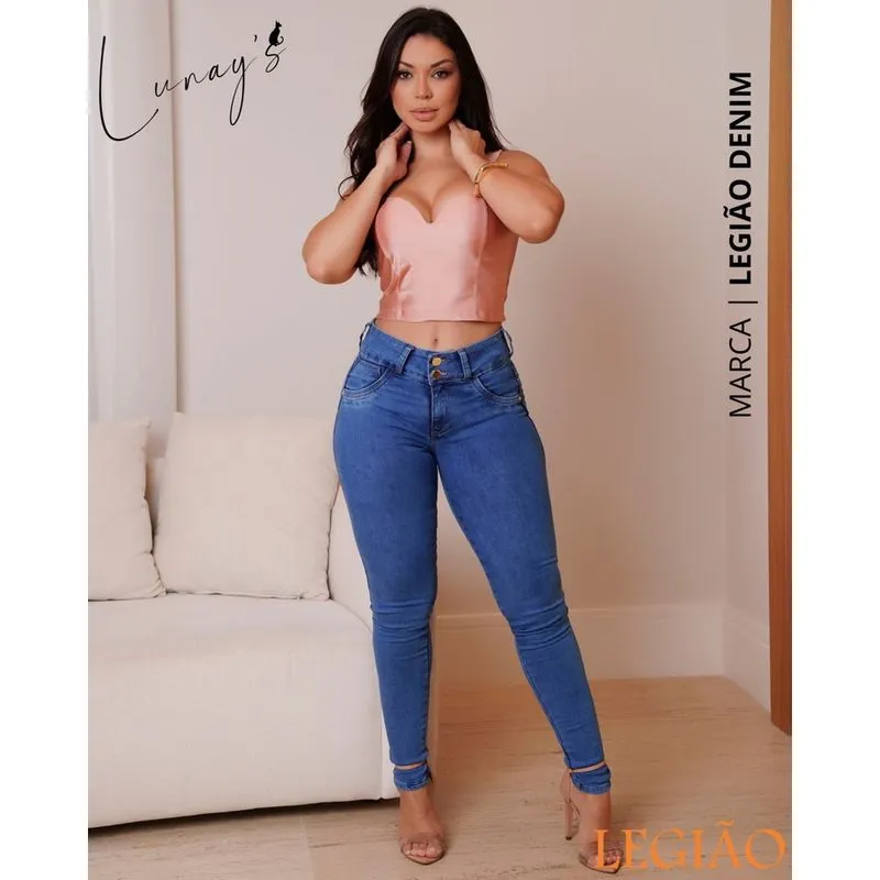 Calça Skinny Cintura Média Levanta Bumbum Legião by Ri19 L50