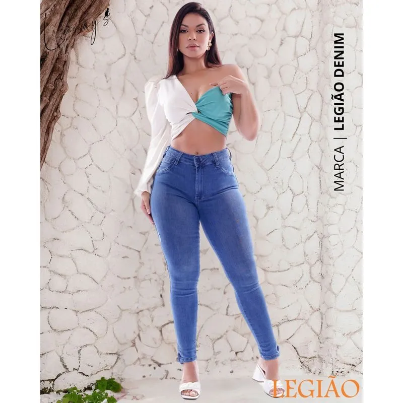 Calça Skinny Cintura Alta Levanta Bumbum Legião by Ri19 L118