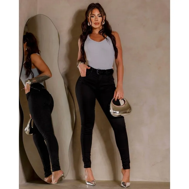 Calça Skinny Cintura Alta Levanta Bumbum Legião by Ri19 L191