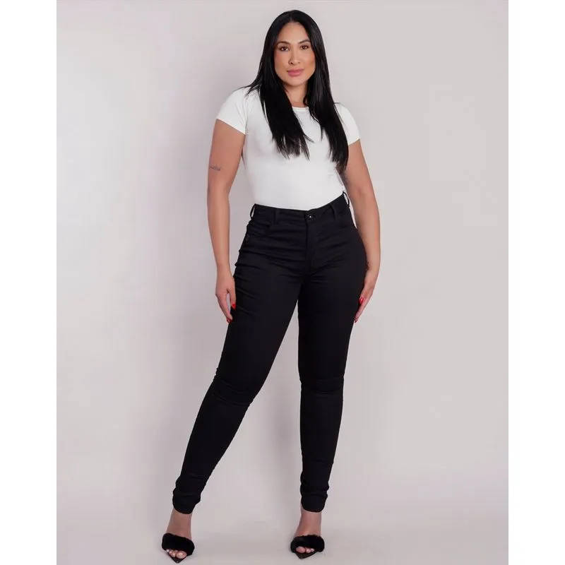 Calça Skinny Cintura Alta Mulheres Altas Ri19 L892