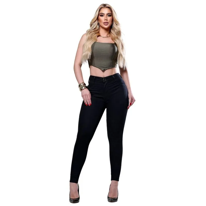 Calça Skinny Cintura Alta Levanta Bumbum Ri19 L137