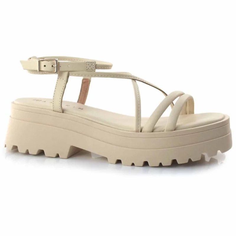 Sandália Tratorada Feminina Ramarim Creme 23-38202 34