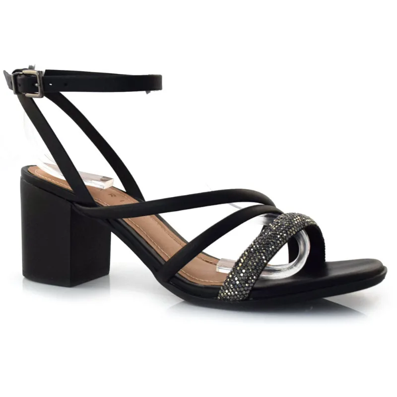 Sandália de Salto Bloco Feminina Ramarim Preto 23-31208 33