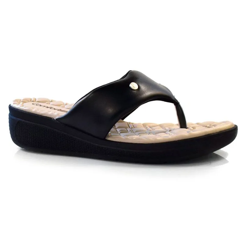 Tamanco Anabela Feminino Comfortflex Preto 24-86301 39