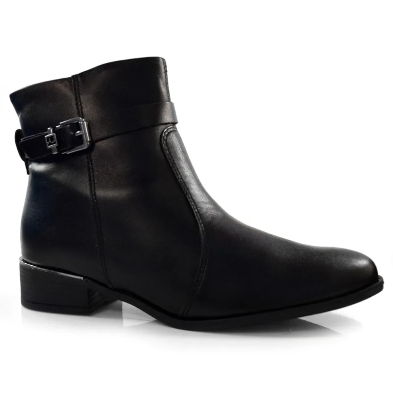 Bota de Cano Curto de Couro Ramarim Preto 24-53104 38