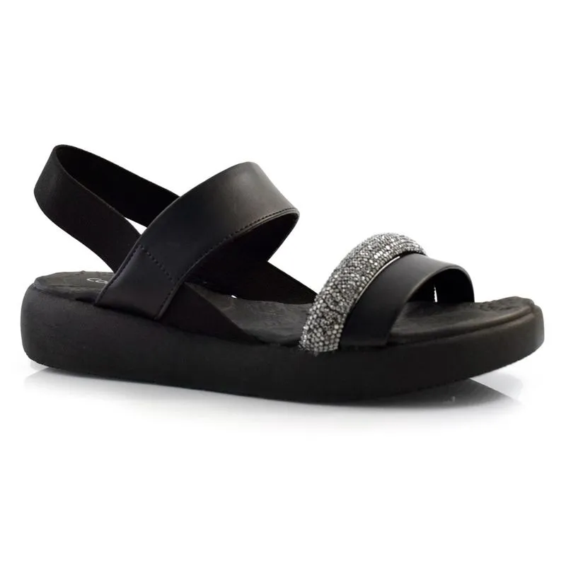Sandália Flat Feminina Comfortflex Preto 24-81303 34