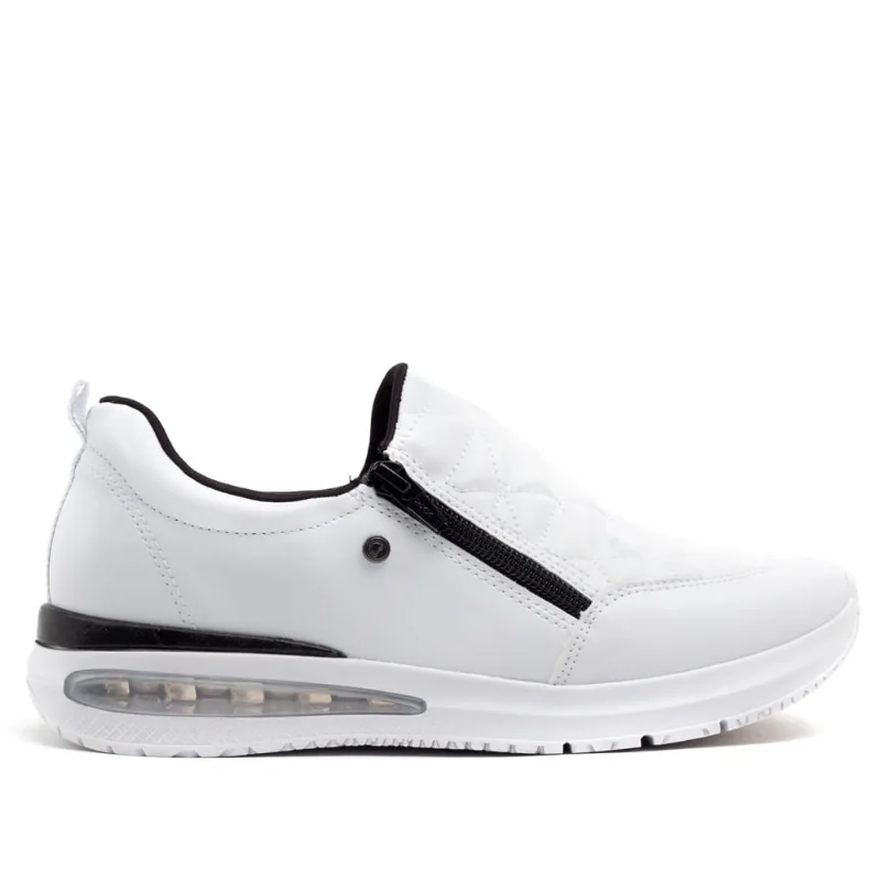 Tênis Feminino Comfortflex Zíper Matelassê Branco - 39