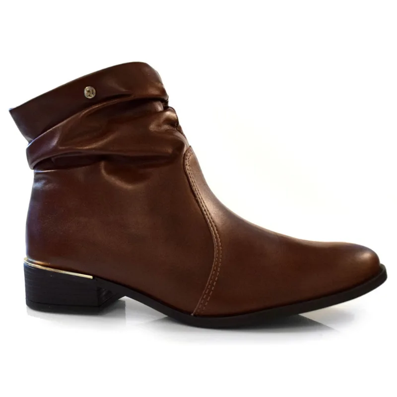 Bota de Cano Curto de Couro Ramarim Marrom 24-53103 33