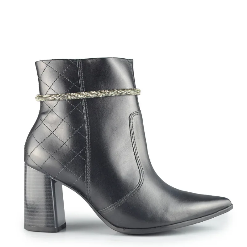 Bota Cano Curto Ramarim Feminina 2468102 01 NP SOFT PTO/GRAF 36
