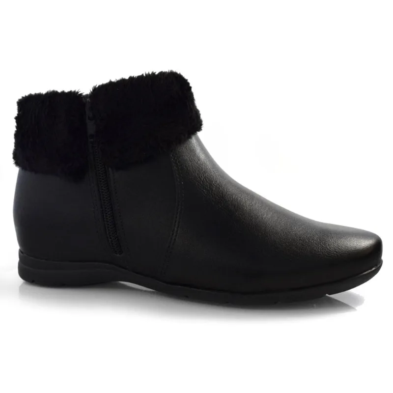 Bota de Cano Curto Feminina Comfortflex Preto 24-91303 40
