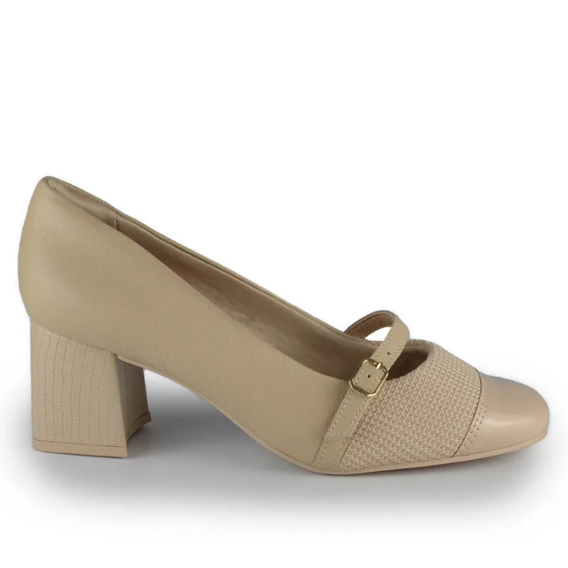 Sapato Comfortflex Feminino 2475303 01 VZ ALMOND/ALMOND 38