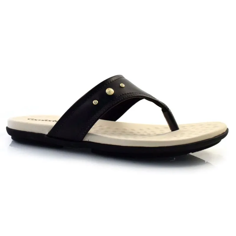 Sandália Rasteira Feminina Comfortflex Preto 24-40302 35