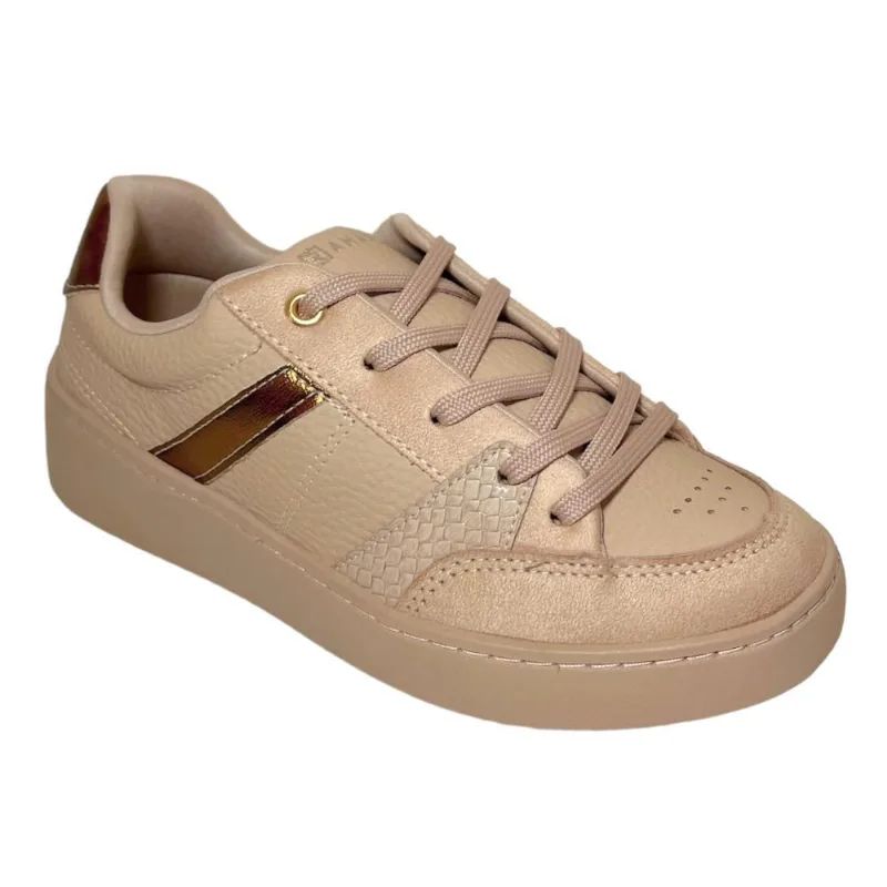Tênis Casual Feminino Ramarim Flatform Nude/Dourado 24-76203 39 / Nude
