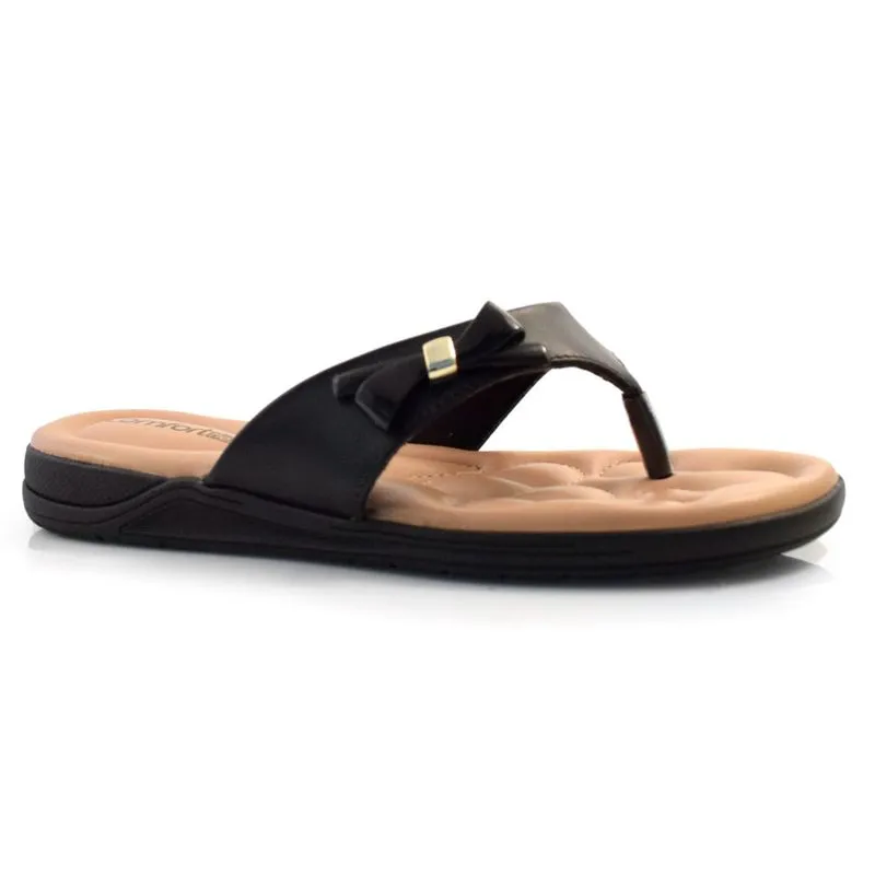 Sandália Rasteira Feminina Comfortflex Preto 24-80402 37