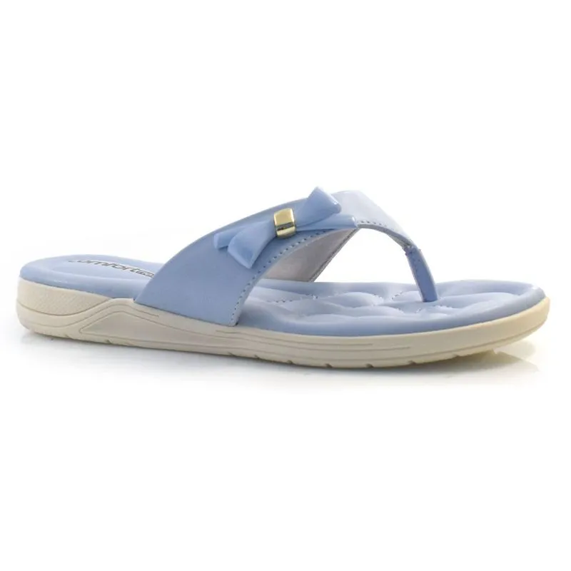 Sandália Rasteira Feminina Comfortflex Azul 24-80402 34