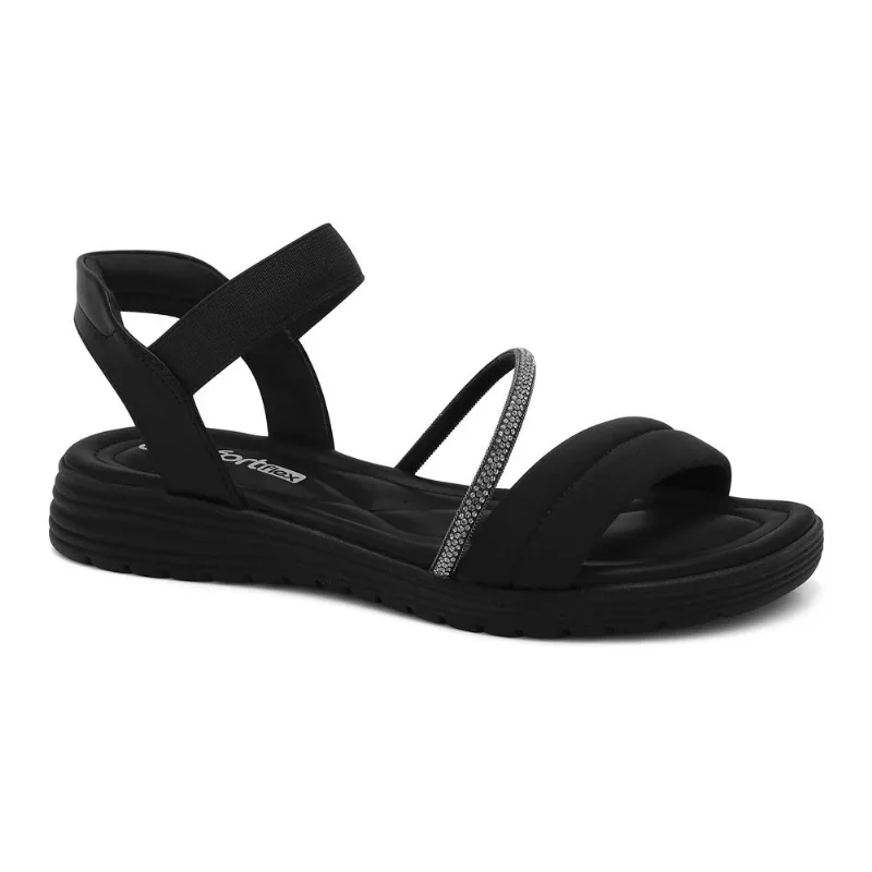 Sandália Patete com Brilho Preto/Grafite Comfortflex 2451405-1 40