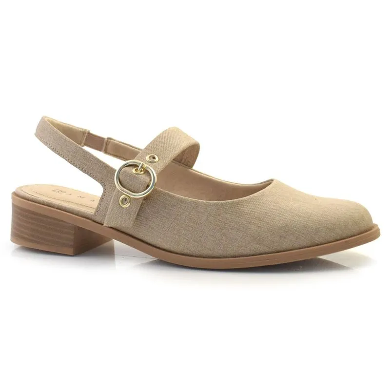 Sapatilha Slingback Feminina Ramarim Bege 24-16232 35