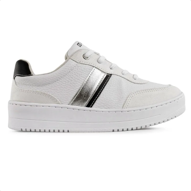 Tênis Ramarim Casual Camurça Feminino 37 / Branco / Prata