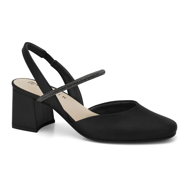 Slingback Salto Bloco Preto/Grafite Ramarim 2417233-4 34