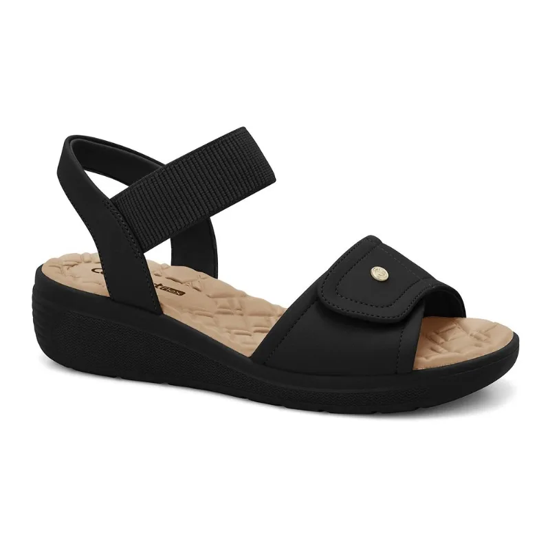 Sandália Anabela Preta Comfortflex 2486403-2 33