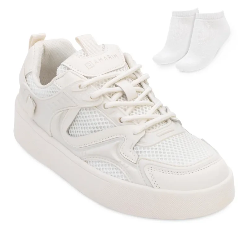Tênis Casual Ramarim e Meia RM24-24832 34 / Creme