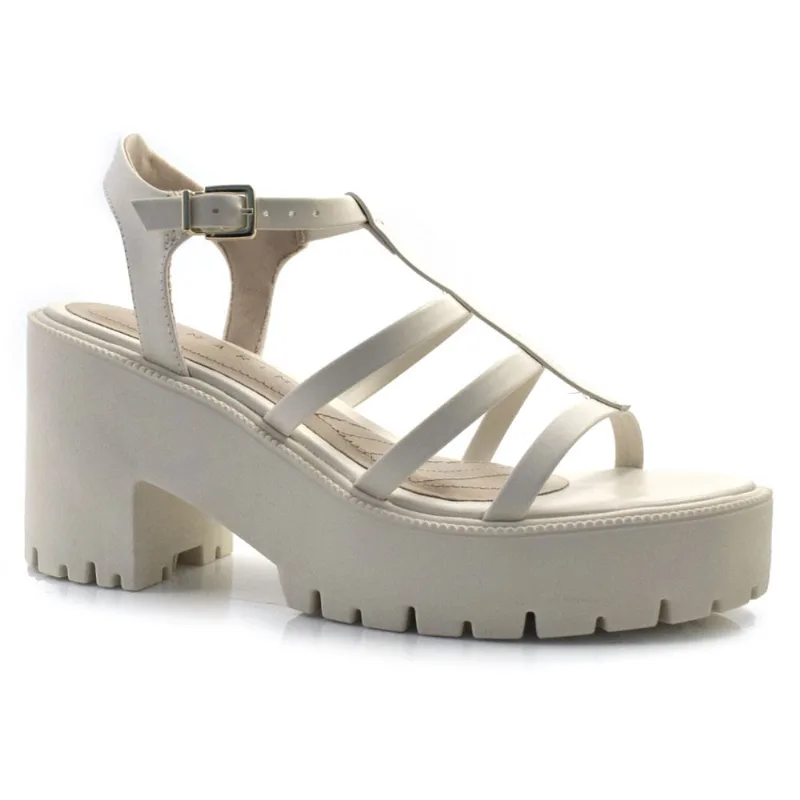 Sandália Tratorada Feminina Ramarim Off White 24-54201 37