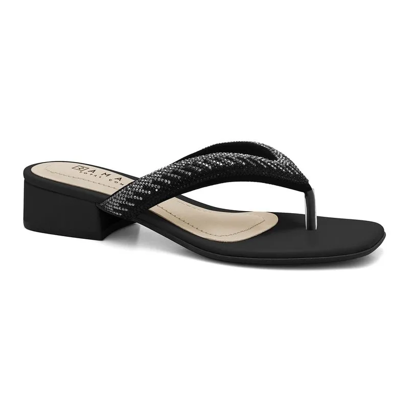Chinelo Salto Baixo Preto Ramarim 2448235-7 37