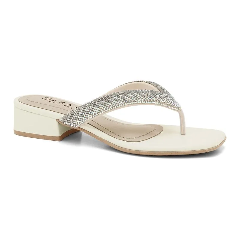 Chinelo Salto Baixo Off White Ramarim 2448235-1 36