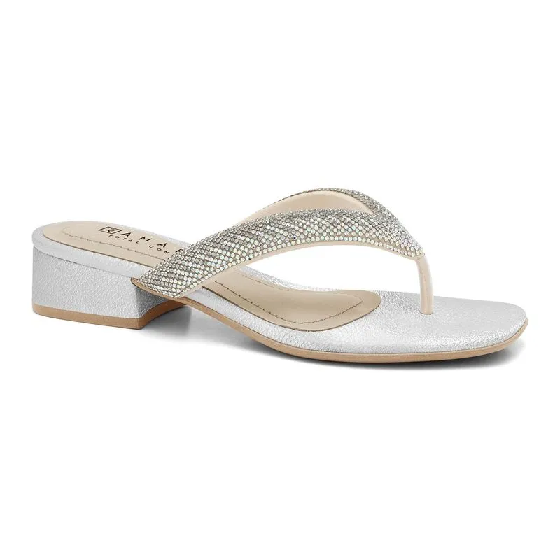 Chinelo Salto Baixo Prata Ramarim 2448235-9 39