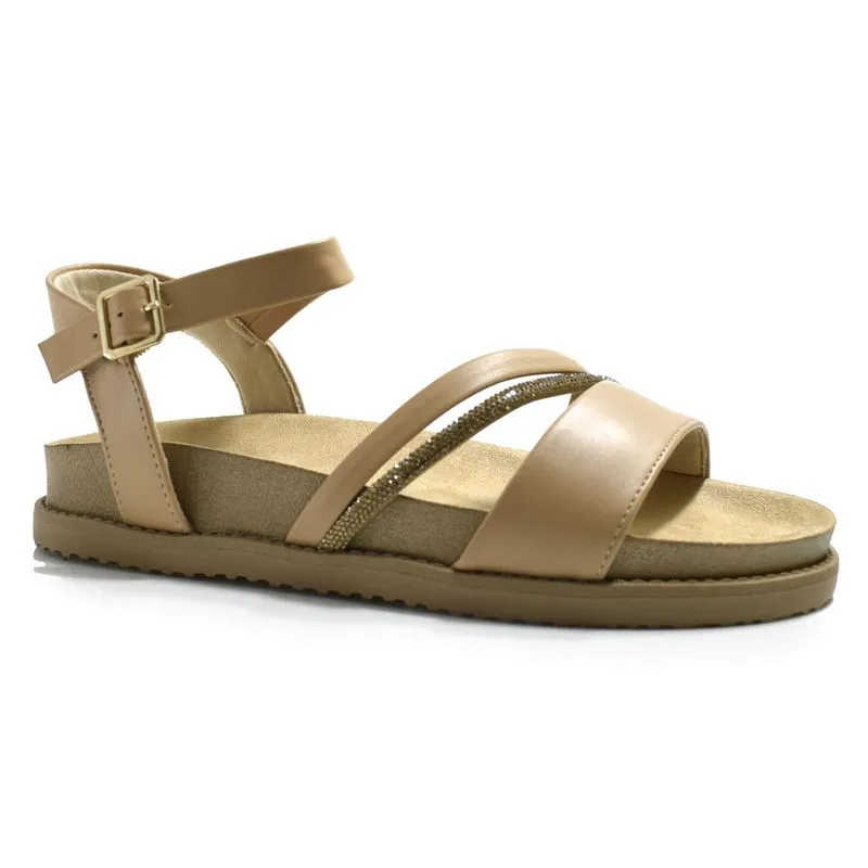 Sandália Flat Feminina Comfortflex Bege 2453403 34